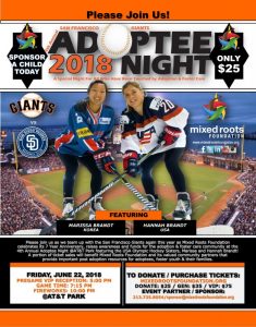 A poster of two women playing baseball and one is holding a bat.